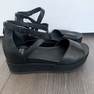Eileen Fisher Emmy sandals, black, size 8